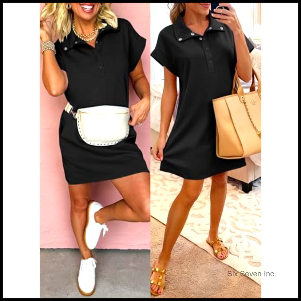 Rayon Polyester Elastane Mini Shift Dress Casual … - image 6